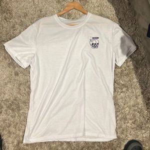 White mens Angel Devil Skull T-shirt size L